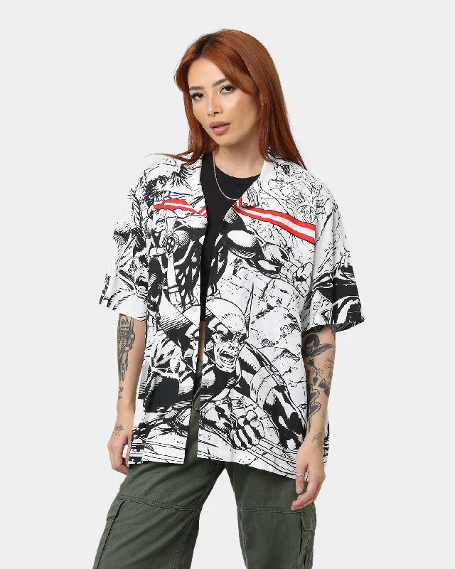 HUF X Marvel X-Men Resort Shirt White Thin T-Shirt Open Front Quick Dry