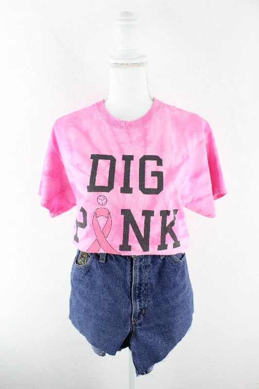 Vintage Dig Pink Batik T-Shirt (M) Cashmere Blend Cotton Blend Poly Blend
