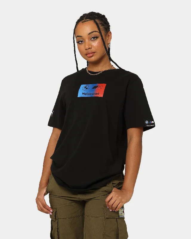 PUMA X BMW M Motorsport Statement Logo T-Shirt Puma Black Collared Crew Neck Turtle Neck