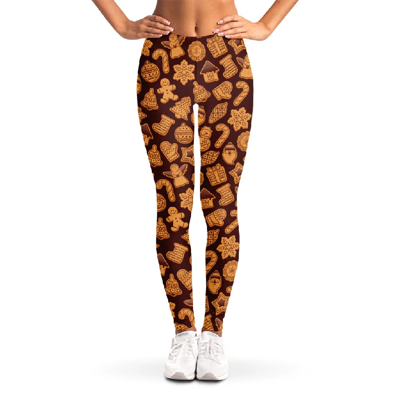 Christmas Cookies Pattern Print Women's Leggings Comfortable Sports Performance Tights