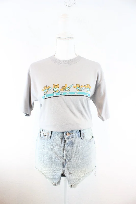 Vintage Signal Dancing Bear T-Shirt 1985 (S) Collared Crew Neck Turtle Neck