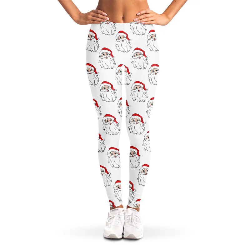 Christmas Santa Claus Pattern Print Women's Leggings Fashionable Quick-Dry Leggings
