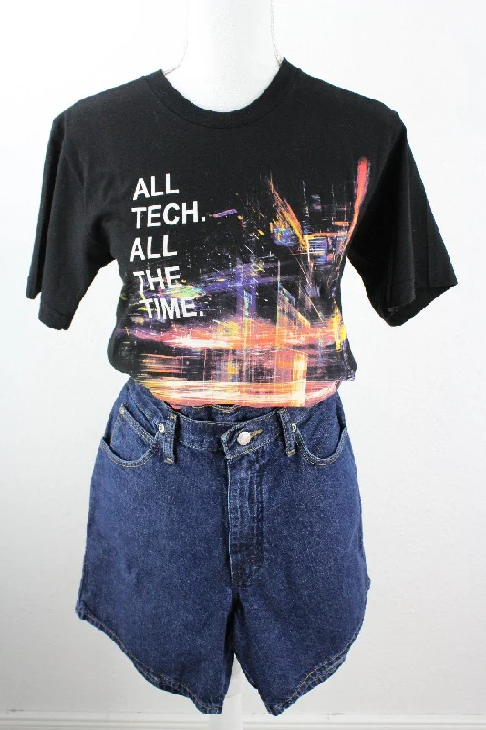 Vintage Tech Time T-Shirt (S) Satin Blend Silk Blend Wool Blend