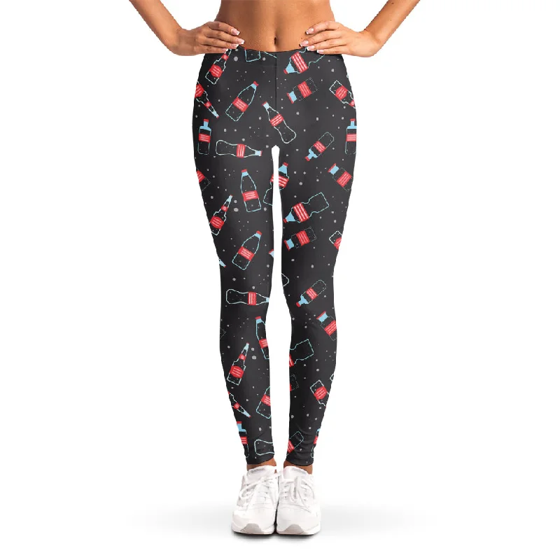Cola Bottle Pattern Print Women's Leggings Stylish Sweat-Proof Leggings