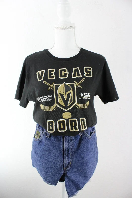 Vintage Vegas Born T-Shirt (M) Fleece Fabric Down Fabric Feather Fabric
