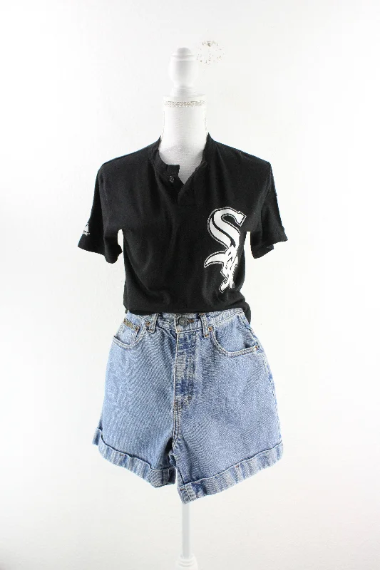 Vintage Sox T-Shirt (S) Beaded Sequined Faux Fur