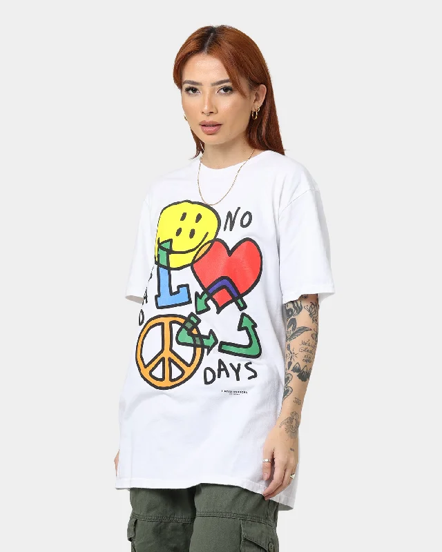Lifted Anchors No Bad Days T-Shirt White Anti-Pilling Machine Wash Handmade