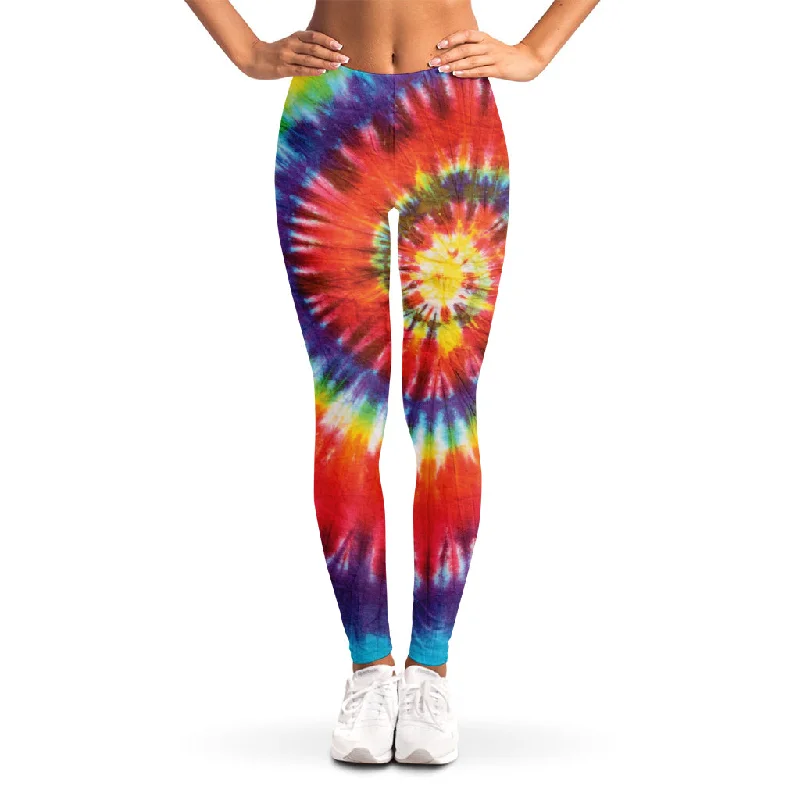 Colorful Hippie Tie Dye Print Women's Leggings Chic Smooth Fit Leggings