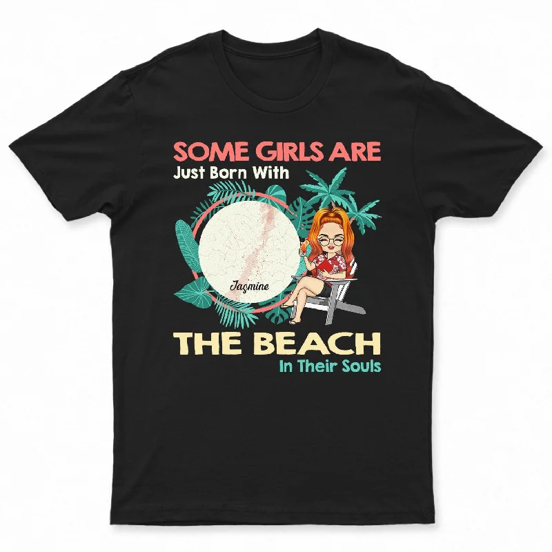 Star Map The Beach In Their Souls - Gift For Beach Lovers - Personalized Custom T Shirt Knit Fabric Woven Fabric Fleece Fabric Star Map The Beach In Their Souls - Gift For Beach Lovers - Personalized Custom T Shirt Knit Fabric Woven Fabric Fleece Fabric