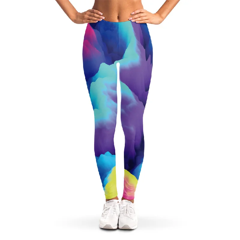 Colorful Cloud Print Women's Leggings Fashionable Plus-Size Activewear