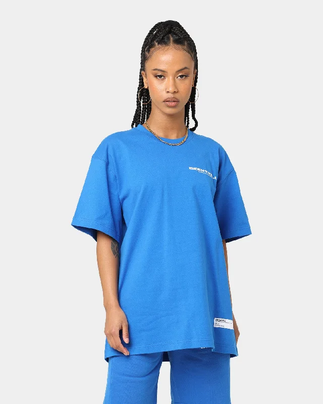 BEENTRILL Nu Logo T-Shirt Cobalt Blue Rayon Velvet Corduroy