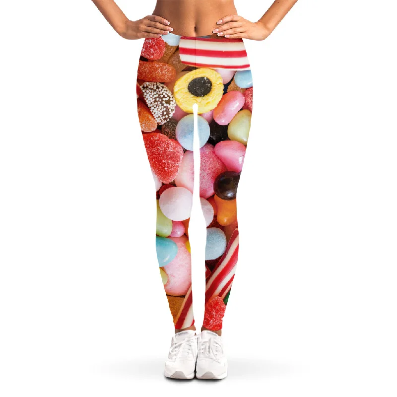 Colorful Candy And Jelly Print Women's Leggings Trendy Ombre Effect Leggings