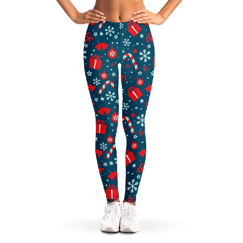 Christmas Holiday Elements Pattern Print Women's Leggings Cozy Oversized Leggings