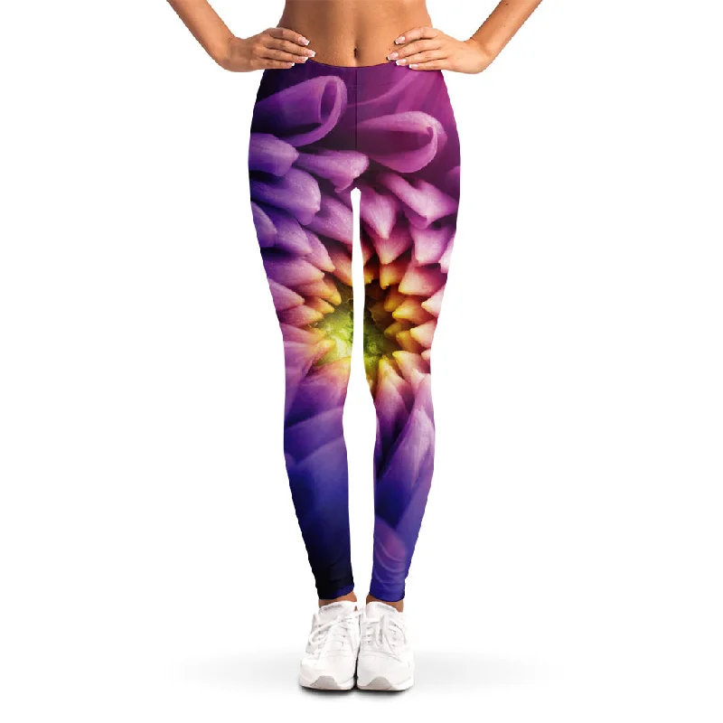 Chrysanthemum Flower Print Women's Leggings Stylish Printed Sport Leggings