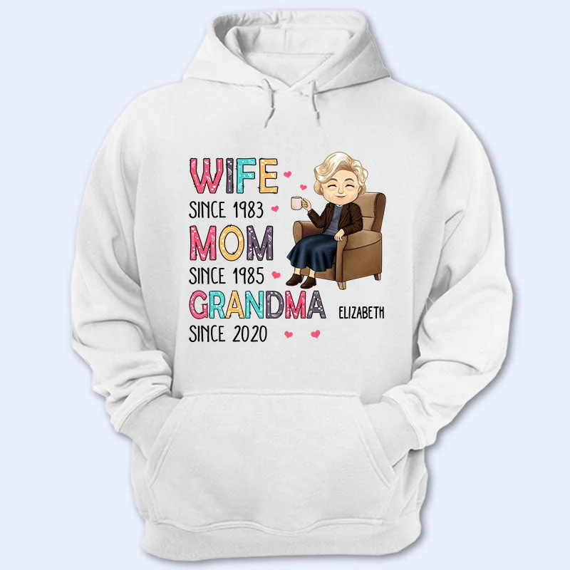 Wife Mom Grandma Chibi - Gift For Mother - Personalized Custom T Shirt Solid Print Embellished Wife Mom Grandma Chibi - Gift For Mother - Personalized Custom T Shirt Solid Print Embellished