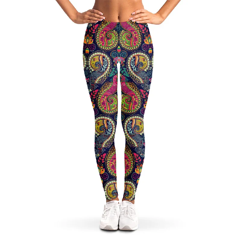Colorful Boho Paisley Pattern Print Women's Leggings Fashionable Printed Legging Pants Colorful Boho Paisley Pattern Print Women's Leggings Fashionable Printed Legging Pants