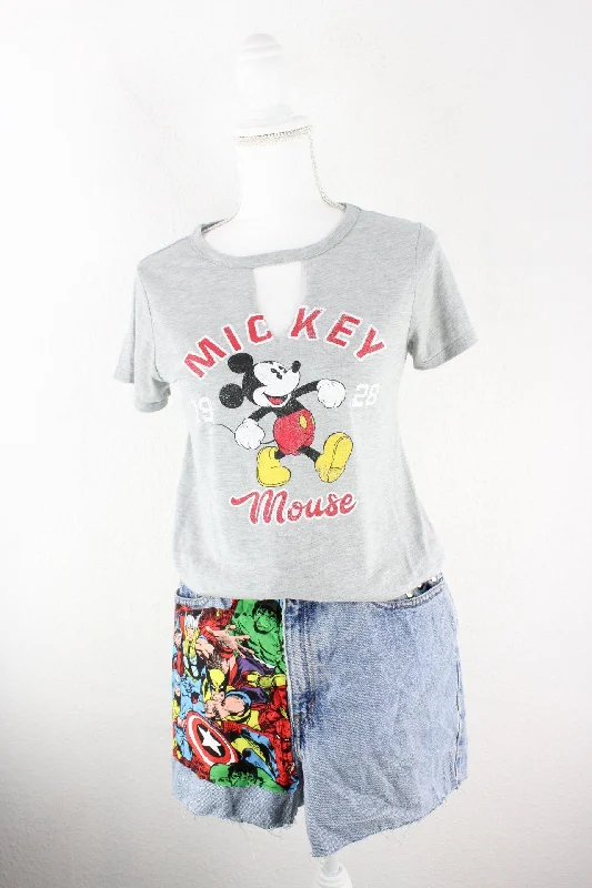 Vintage Disney Mickey Mouse T-Shirt (M) Seamless Knitted Crochet