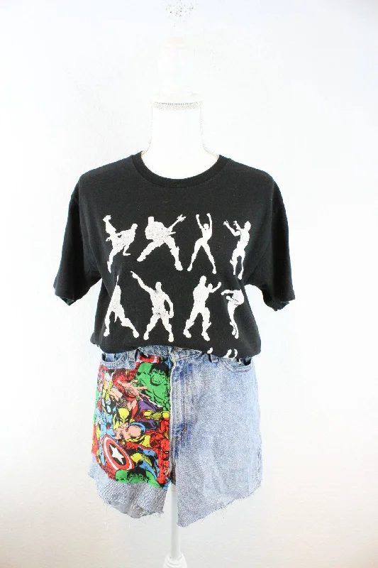 Vintage Black Fortnite T-Shirt (S) Elegant Classic Vintage