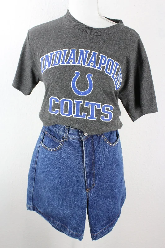 Vintage NFL Colts T-Shirt (XS) Striped Floral Plaid