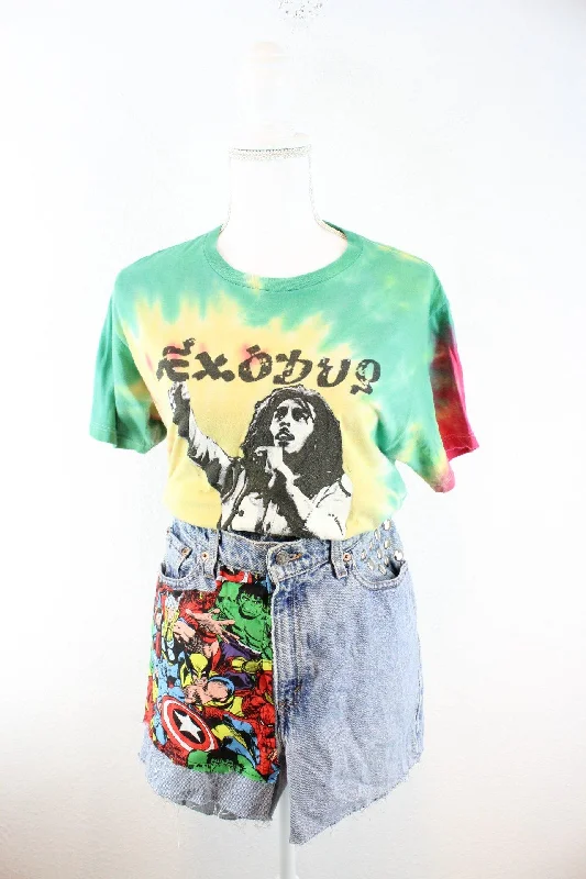 Vintage Bob Marley Batik T-Shirt (M) Boxy Fit Fitted Loose