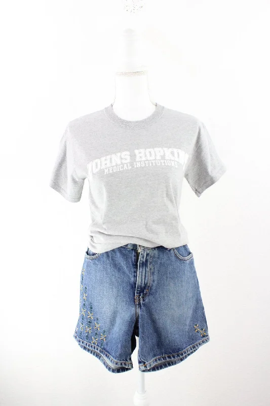 Vintage Johns Hopkins T-Shirt (S) Seamless Knitted Crochet