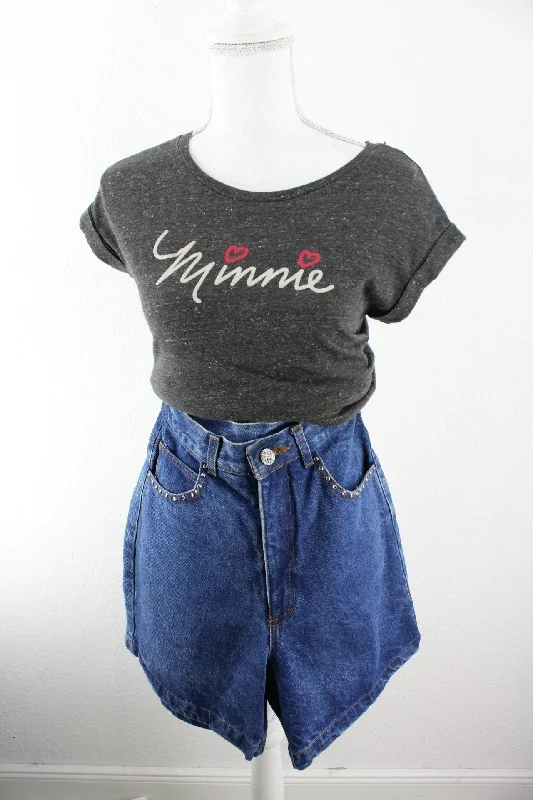 Vintage Disney Minnie T-Shirt (S) Print Jacquard Patchwork
