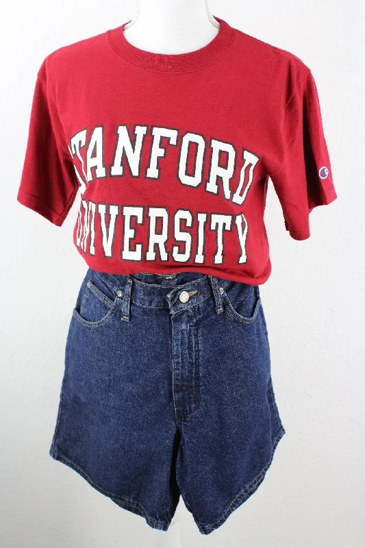 Vintage Champion Stanford T-Shirt (S) Cashmere Blend Cotton Blend Poly Blend