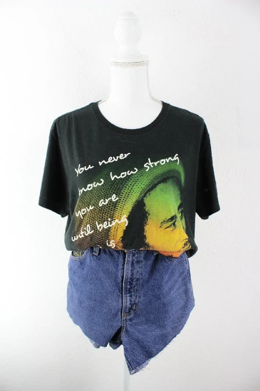 Vintage Bob Marley T-Shirt (L) Jersey Fabric Tulle Fabric Batik Fabric