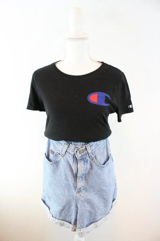 Vintage Champion Basic T-Shirt (S) Collared Crew Neck Turtle Neck