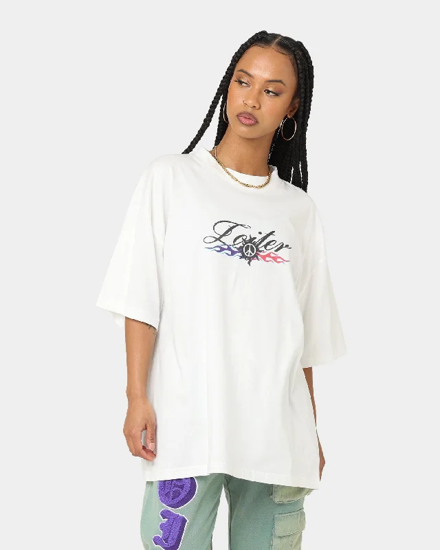 Loiter Forbidden Washed T-Shirt Off White Handmade Hand-knitted Hand-woven