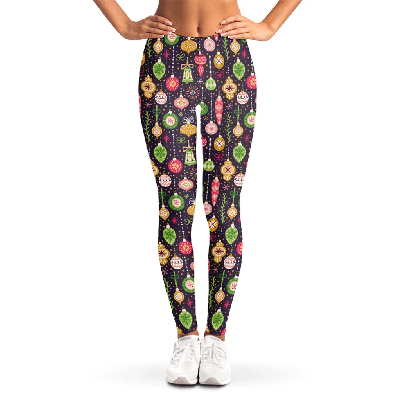 Christmas Baubles Pattern Print Women's Leggings Chic Workout Leggings