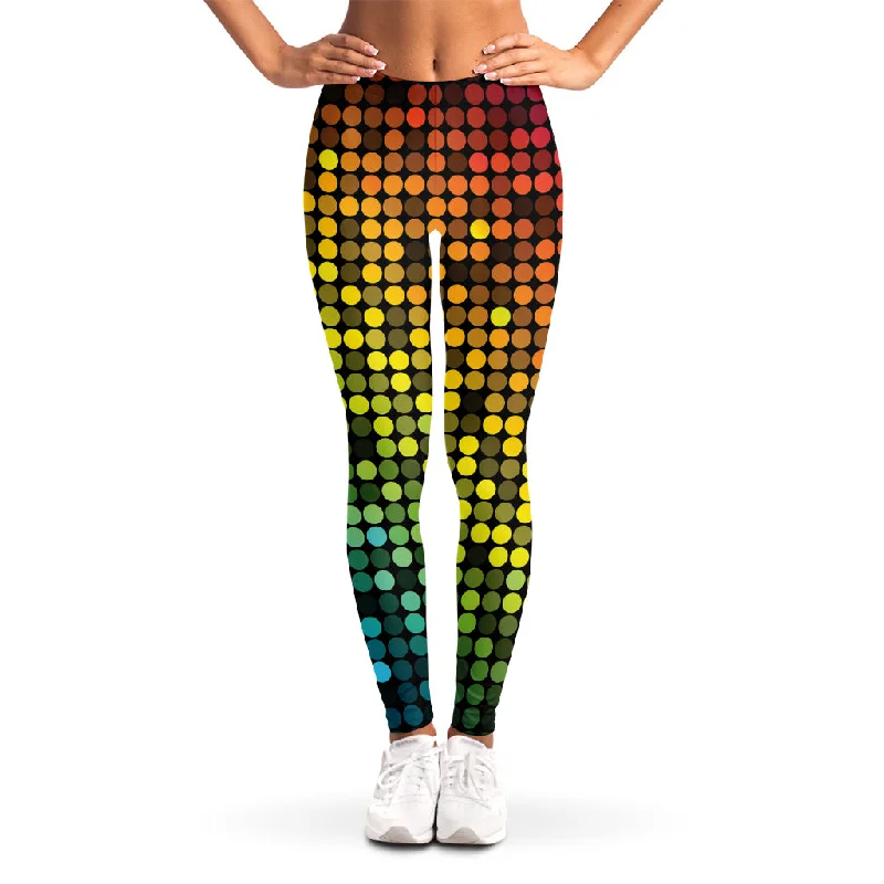 Colorful Disco Lights Pattern Print Women's Leggings Comfortable Compression Leggings Colorful Disco Lights Pattern Print Women's Leggings Comfortable Compression Leggings
