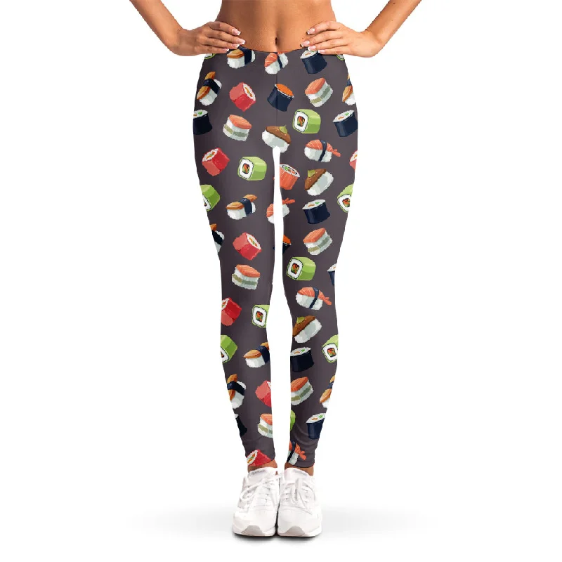 Colorful Japanese Sushi Pattern Print Women's Leggings Stylish Winter-Ready Leggings Colorful Japanese Sushi Pattern Print Women's Leggings Stylish Winter-Ready Leggings