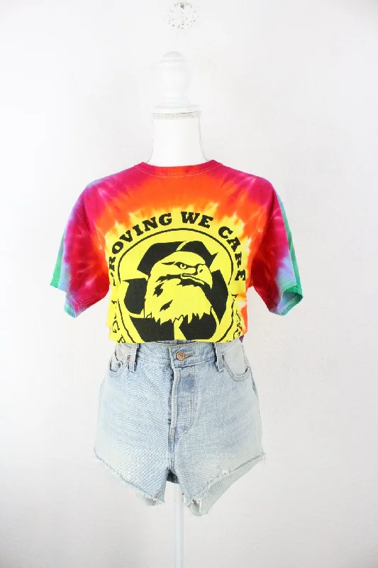 Vintage We Care Batik T-Shirt (M) Terry Blend Velvet Blend Canvas Blend