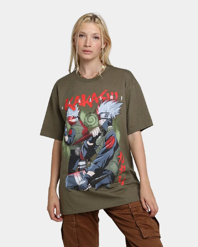 Goat Crew X Naruto Kakashi CLR T-Shirt Military Collared T-Shirt Boat Neck A-Line