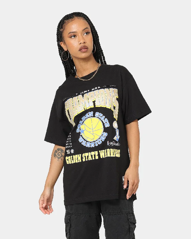 Mitchell & Ness Golden State Warriors Finals Champs T-Shirt Faded Black Graphic Embroidered Appliqued Mitchell & Ness Golden State Warriors Finals Champs T-Shirt Faded Black Graphic Embroidered Appliqued