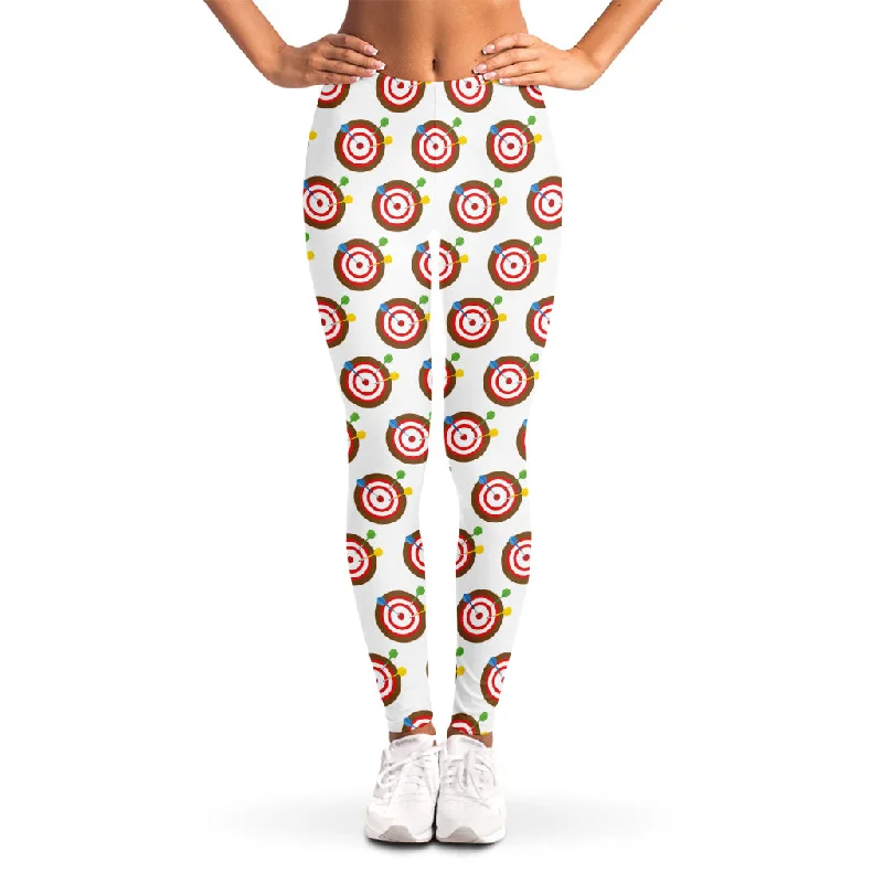 Colorful Darts And Dartboard Print Women's Leggings Elegant Black Leggings