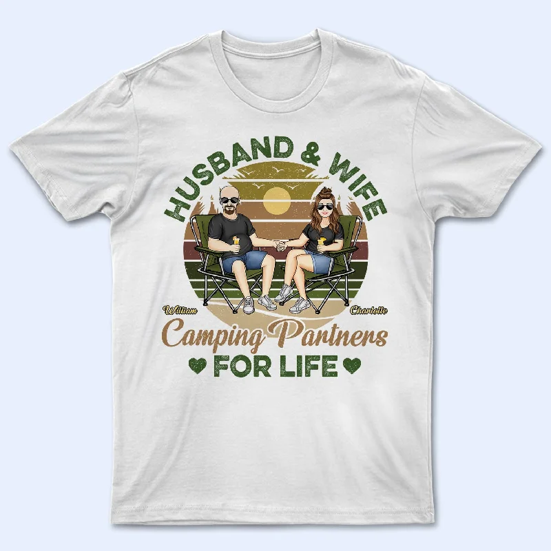 Husband And Wife Camping Partners For Life - Anniversary, Birthday Gift For Spouse, Lover, Husband, Wife, Boyfriend, Girlfriend, Couple - Personalized Custom T Shirt Faux Fur Fabric Real Fur Fabric Shearling Fabric Husband And Wife Camping Partners For Life - Anniversary, Birthday Gift For Spouse, Lover, Husband, Wife, Boyfriend, Girlfriend, Couple - Personalized Custom T Shirt Faux Fur Fabric Real Fur Fabric Shearling Fabric