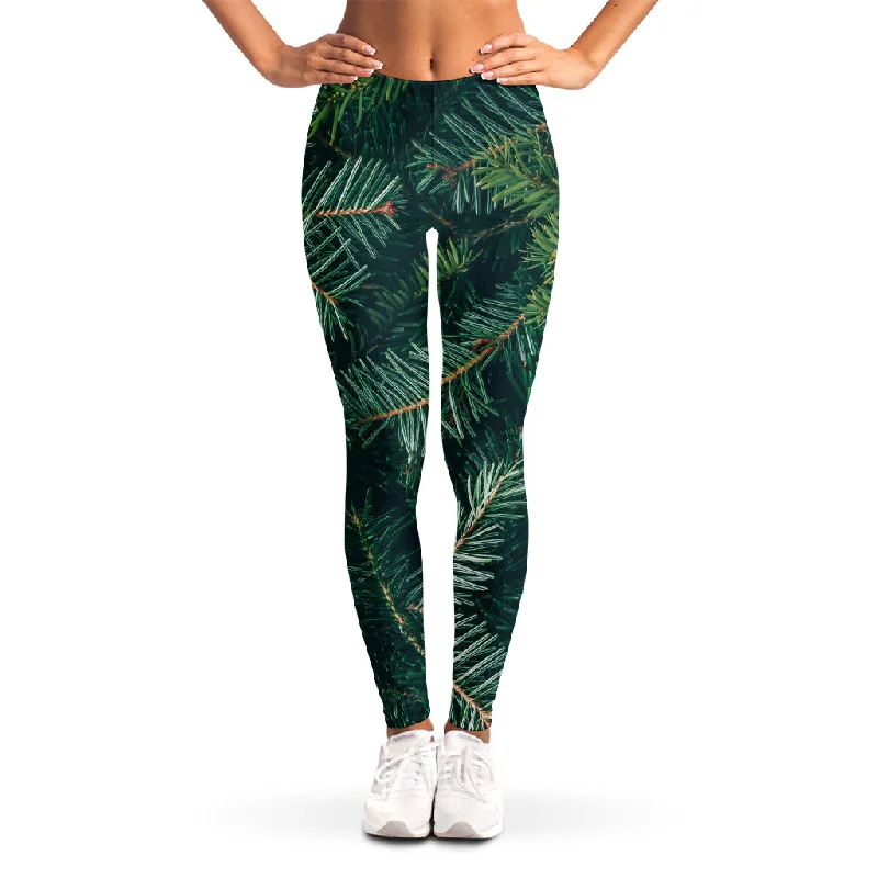 Christmas Tree Print Women's Leggings Trendy Full-Length Leggings