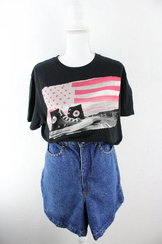 Vintage Converse Basic T-Shirt (M) Cotton Fabric Linen Fabric Terry Fabric