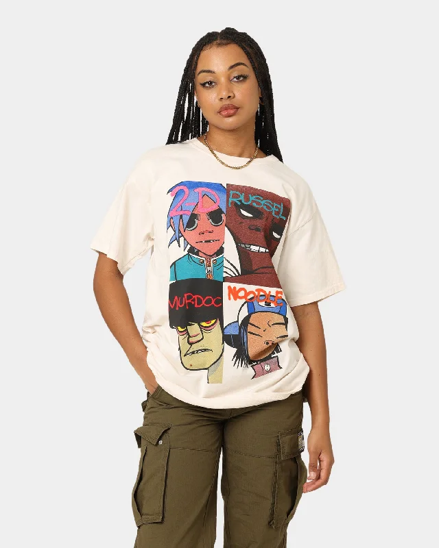 Gorillaz Face Grid T-Shirt Off White Cashmere Blend Cotton Blend Poly Blend