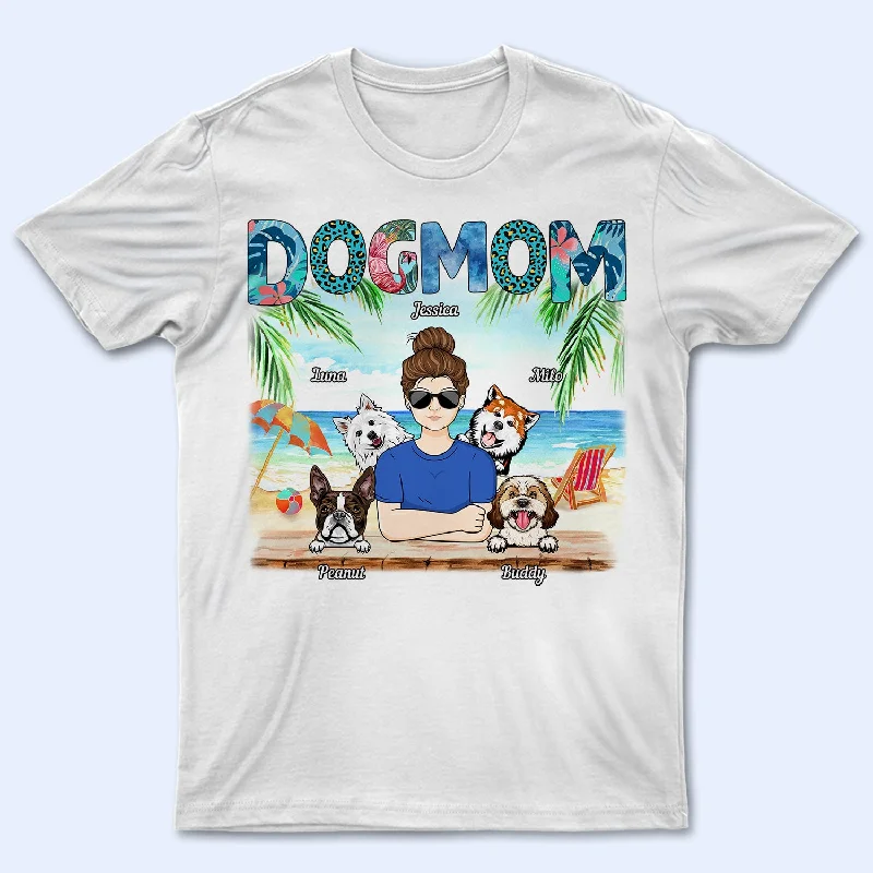 Dog Mom Tropical Beach Sea Ocean - Birthday, Summer Gift For Mother, Grandma, Wife, Pet Lovers - Personalized Custom T Shirt Knit Fabric Woven Fabric Fleece Fabric Dog Mom Tropical Beach Sea Ocean - Birthday, Summer Gift For Mother, Grandma, Wife, Pet Lovers - Personalized Custom T Shirt Knit Fabric Woven Fabric Fleece Fabric