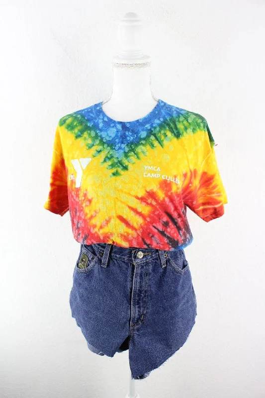 Vintage YMCA Batik T-Shirt (M) Satin Blend Silk Blend Wool Blend