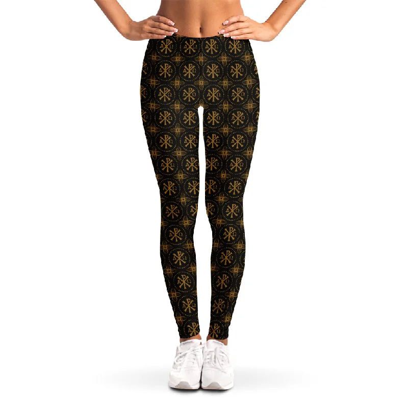 Classic Orthodox Pattern Print Women's Leggings Trendy High-Compression Leggings