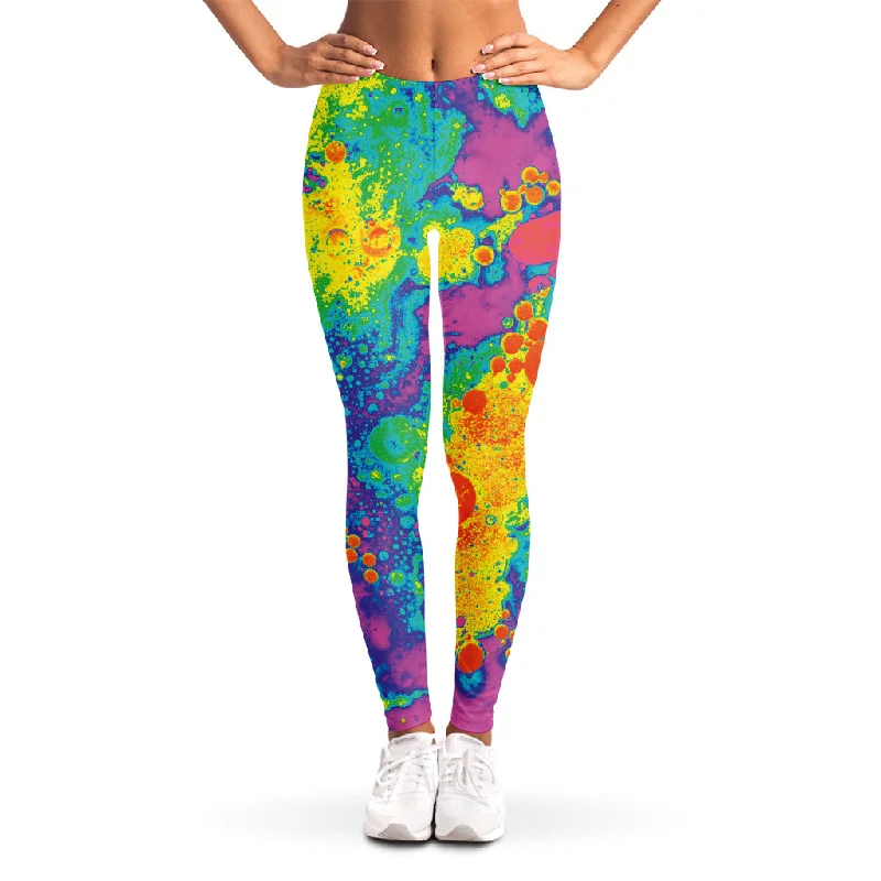 Colorful Acid Melt Print Women's Leggings Comfortable Classic Yoga Leggings