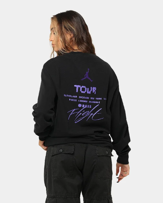 Jordan Flight Heritage '85 Long Sleeve T-Shirt Black Ocean Collared Crew Neck Turtle Neck Jordan Flight Heritage '85 Long Sleeve T-Shirt Black Ocean Collared Crew Neck Turtle Neck
