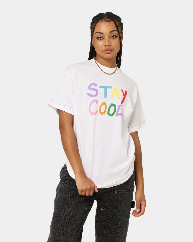 STAYCOOLNYC Puff Paint T-Shirt White Chenille Blend Fleece Blend Nylon Blend