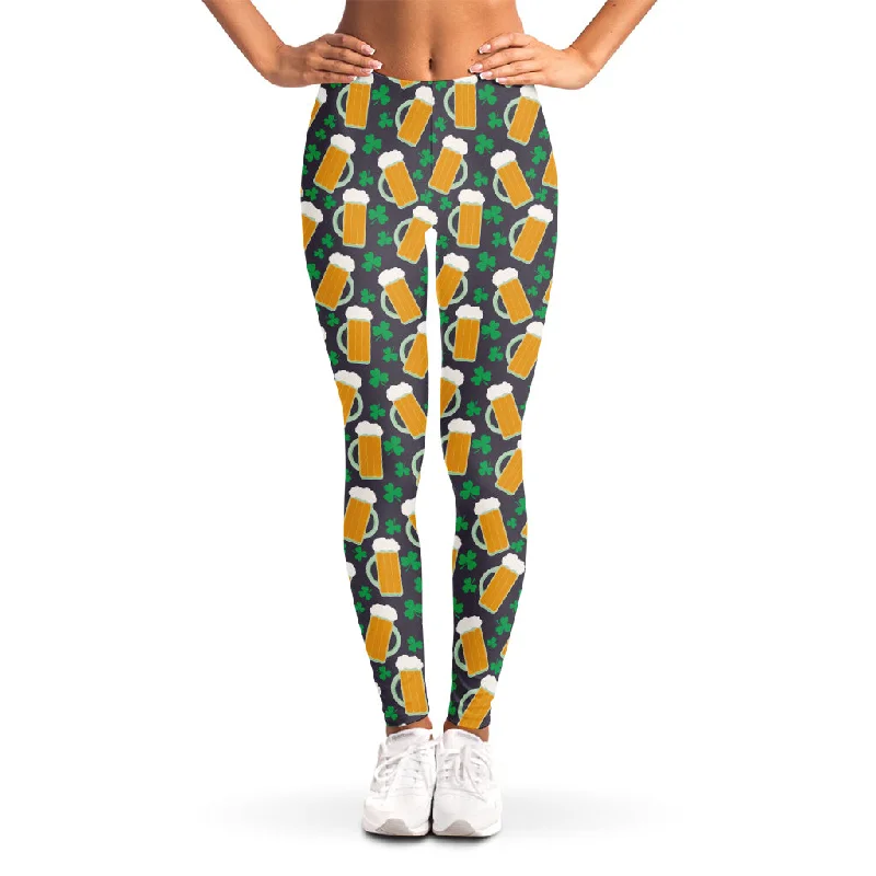 Clover And Beer St. Patrick's Day Print Women's Leggings Stylish Compression Fit Leggings Clover And Beer St. Patrick's Day Print Women's Leggings Stylish Compression Fit Leggings