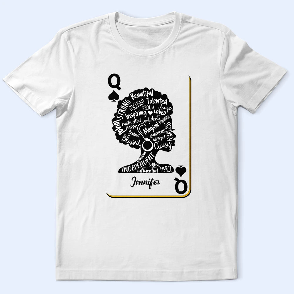 Queen Girl Strong Beautiful - Personalized T Shirt Lace Blend Ribbed Blend Corduroy Blend