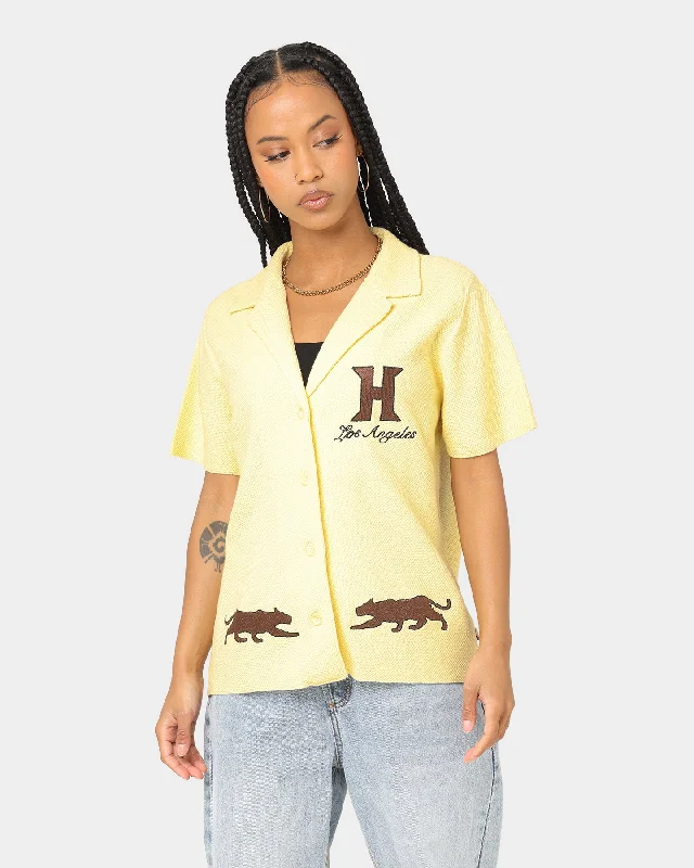 Honor The Gift Women's Jungle Camp Shirt Blonde Houndstooth Herringbone Solid